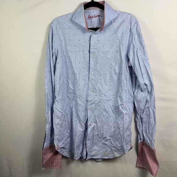 Robert Graham Blue and Red Dress Shirt Mens Size 39/15.5 - Picture 1 of 6